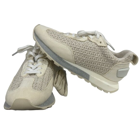 Vintage Havana Women's Woven Knit Lace-Up Sneakers Beige White Textured Sole 5.5 - Picture 4 of 11